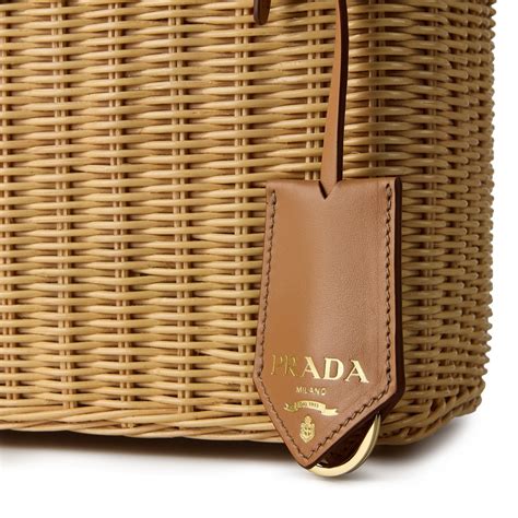 prada etiquette tote new|Prada wicker tote.